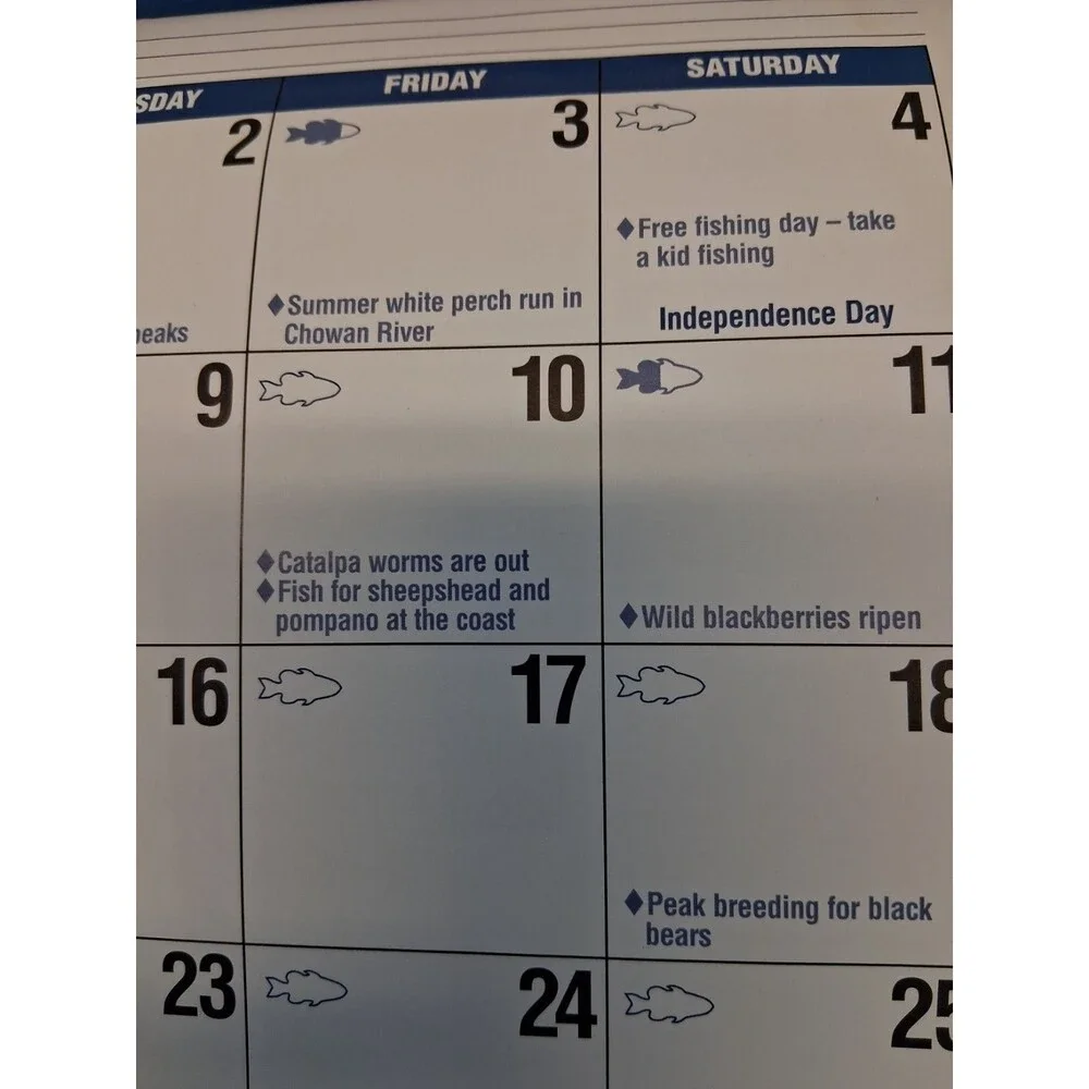 North Carolina Wildlife Commission wall calendar